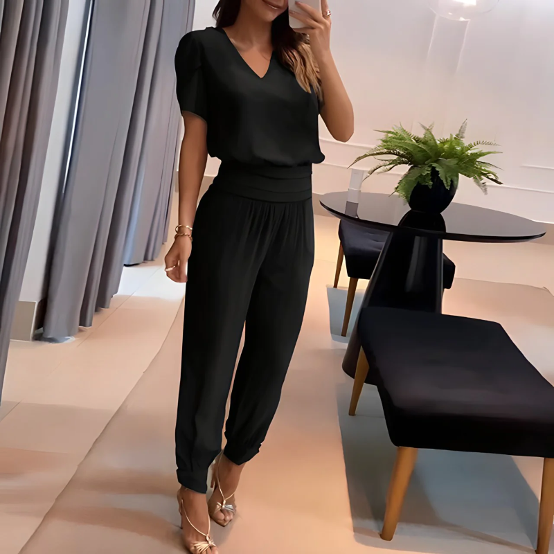 Elegante juego alto y pantalones - Katimy